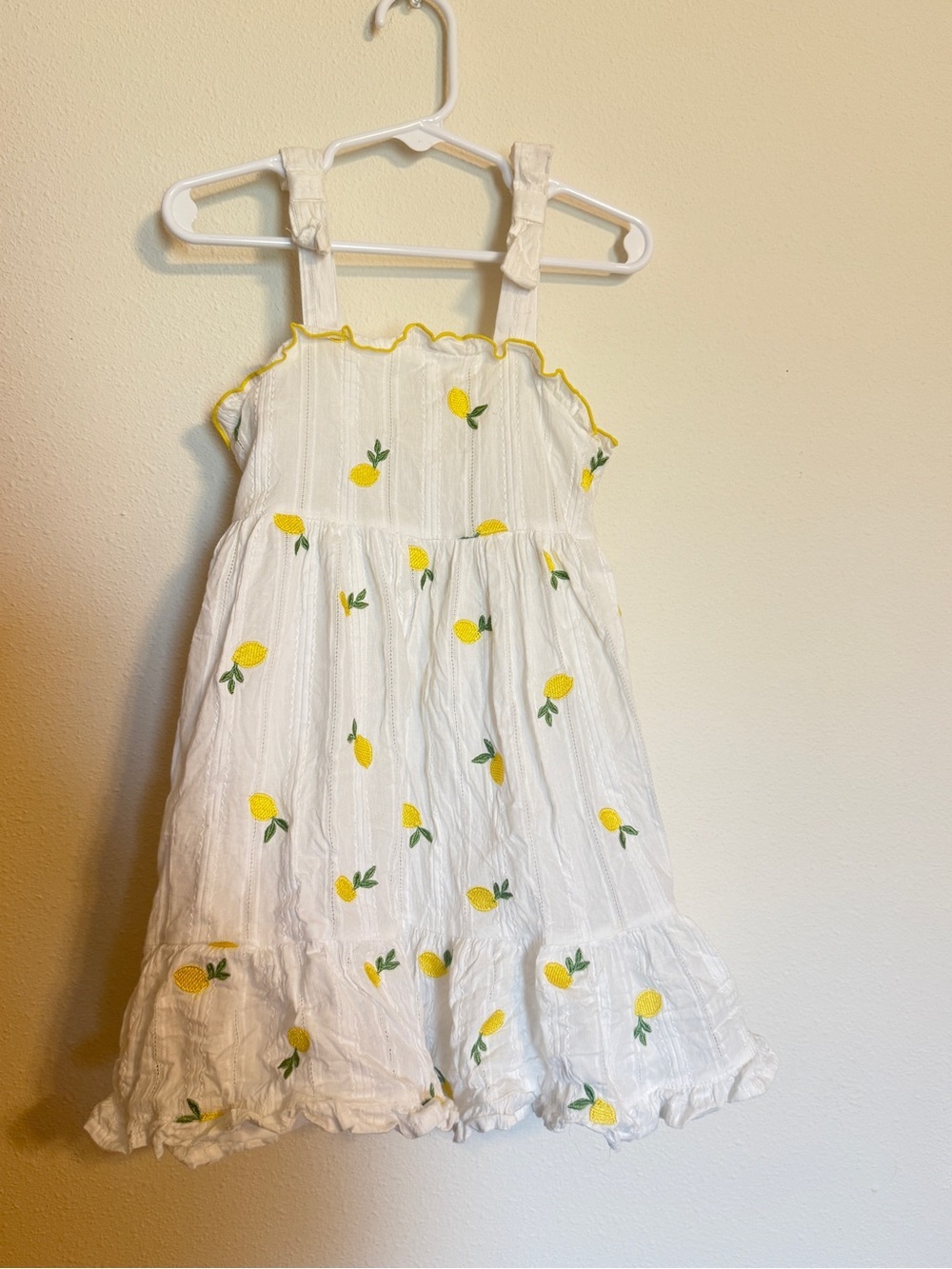 3t White Girls' Lemon Print Sundress